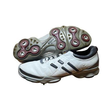 Men’s Ecco Biom Cleated Golf Shoe  44EU •White/Red• Hydromax Yak Leather