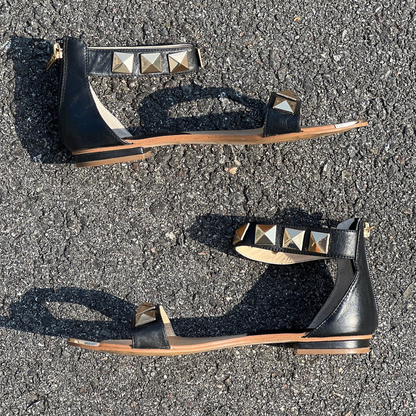 Isola Women's •Adette•  Studded Sandal 7M Black Leather