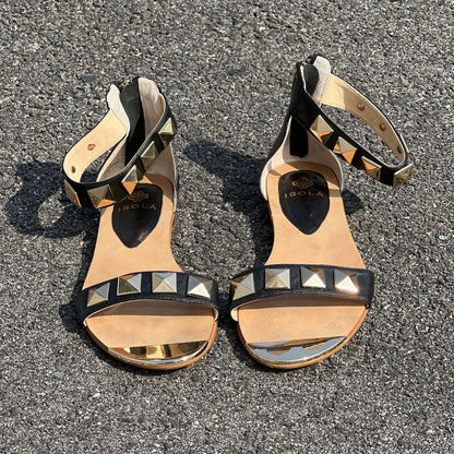 Isola Women's •Adette•  Studded Sandal 7M Black Leather
