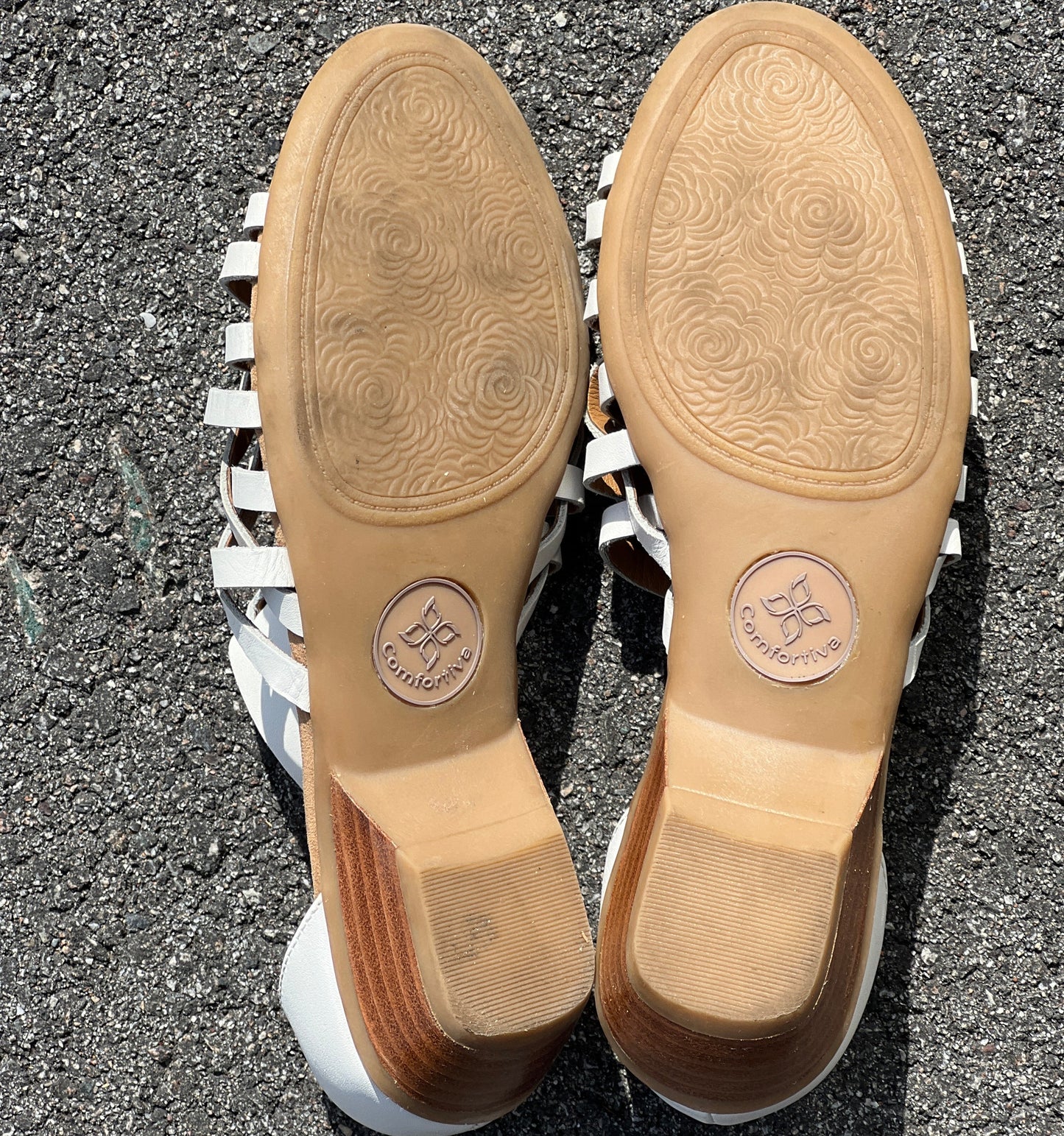 Comfortiva Women's •Rita• Huarache 8M White  leather