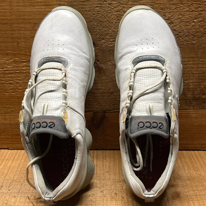 Men’s Ecco Biom Cleated Golf Shoe  44EU •White/Grey• Hydromax Yak Leather