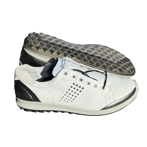 Men’s Ecco Biom  Cleat-less Golf Shoe 46EU • White/ Black Hydromax Yak Leather