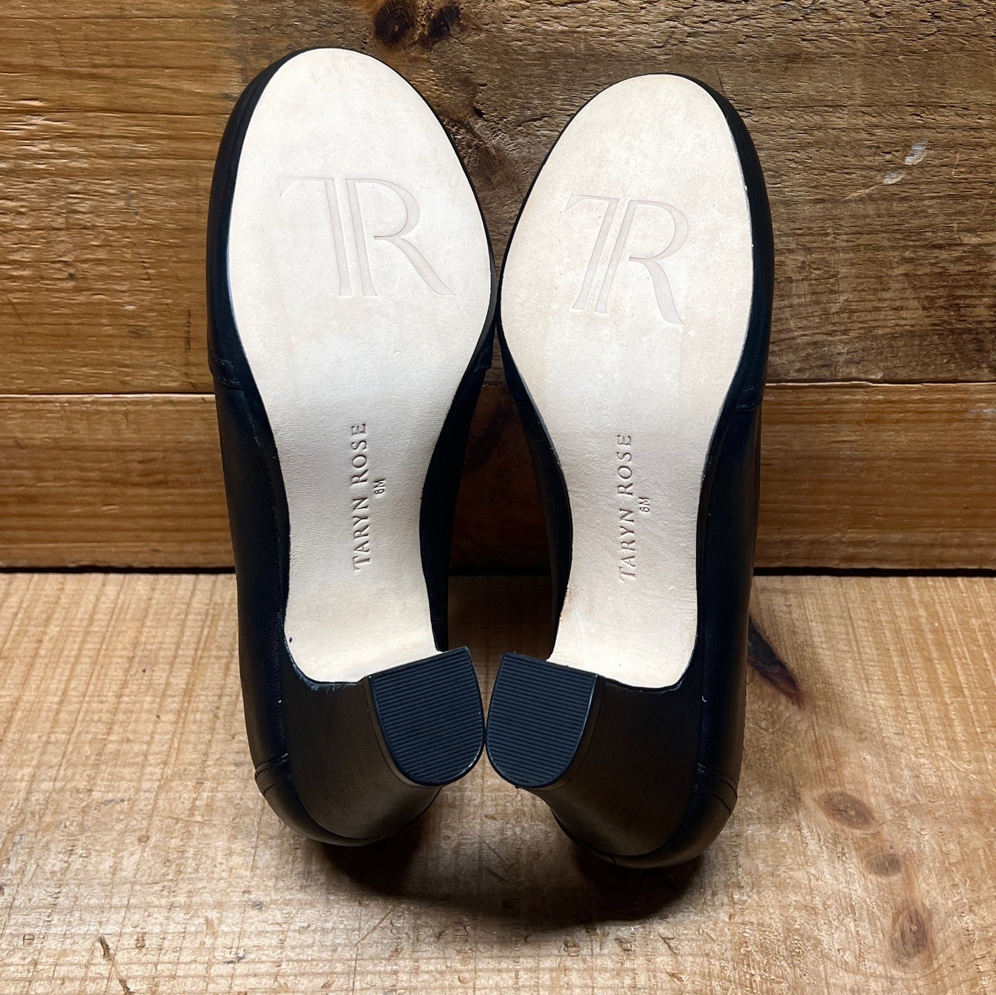 Taryn Rose •Tanna •Slip-on Pump 6M  Black Stretch Fabric/Leather