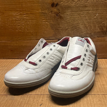 Men’s Ecco  Premier Cleat-less Golf Shoe 44EU •White/ Grey• Hydromax  Leather