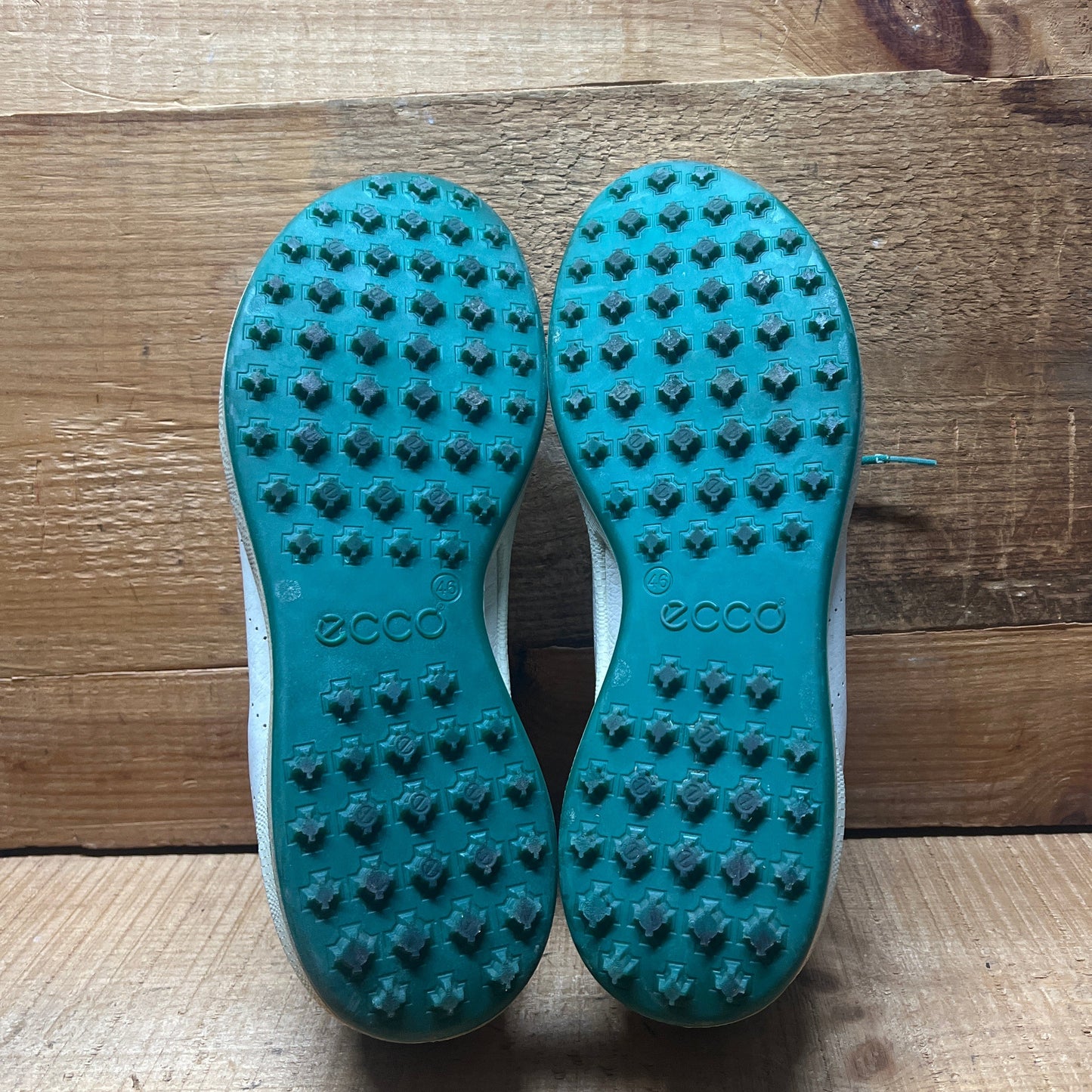 Men’s Ecco  Biom Cleat-less Golf Shoe 46EU •White/Green• Hydromax  Yak Leather