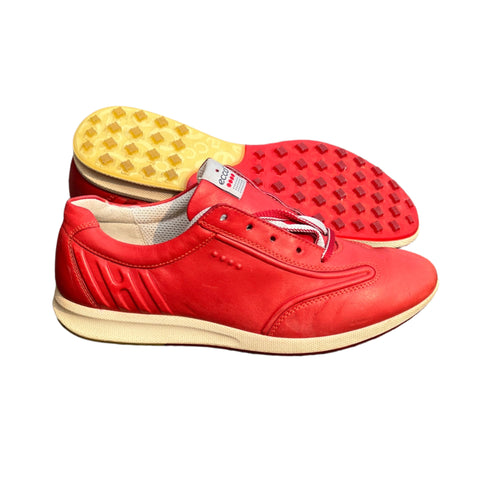 Women’s Ecco  Spikeless Golf Shoes 38U -Red- Hydromax Yak Leather