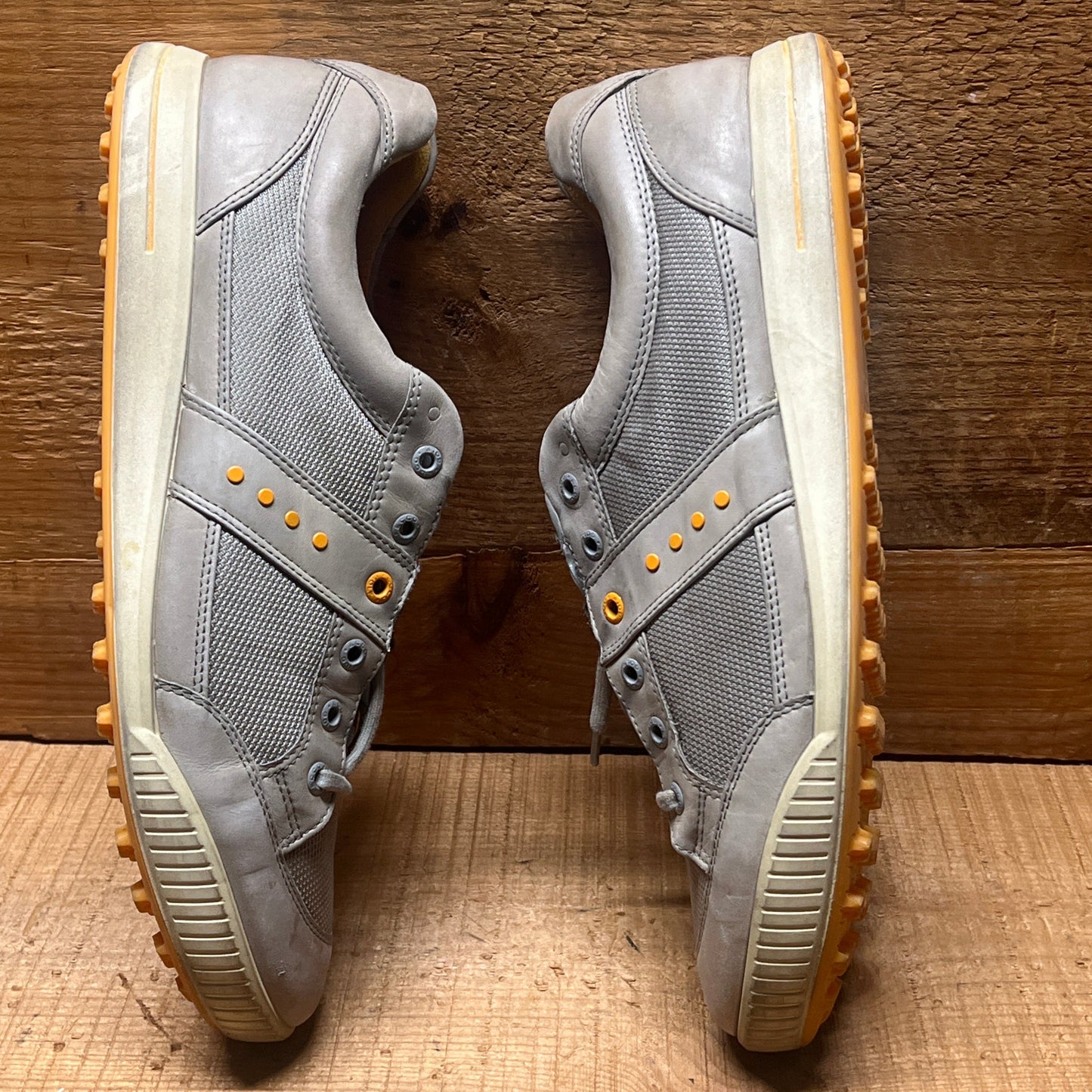 Men’s Ecco Street Premier Cleat-less Golf Shoe 46EU • Grey/Fanta •Mesh/Leather