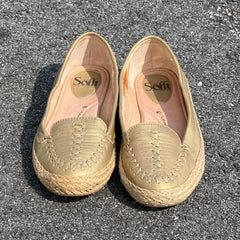 Woman’s  Sofft Malila Jute Wrapped Slip-on Moc 7.5M Gold Leather