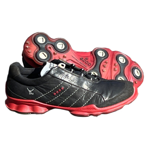 Men’s Ecco Biom Cleated Gortex Golf Shoe  42EU• Black/Red • Hydromax Yak Leather