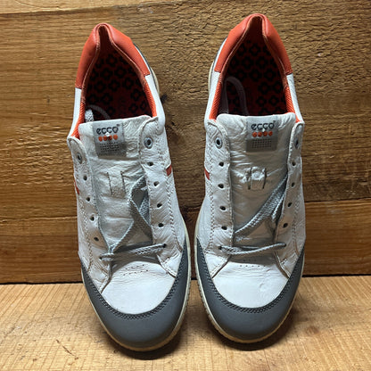 Men’s Ecco  Premier Cleat-less Golf Shoe 45EU •White/ Grey/Fanta• Hydromax  Leather