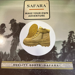 Safara NJ6611 Khaki Leather/Nylon 8” Side-zip Steel-toe Workboot