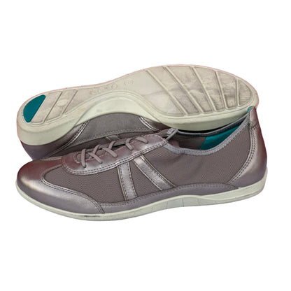 Woman’s Ecco  ECCO Bluma  Lace Oxford  39M Metallic Taupe Mesh/Leather