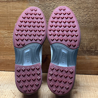 Men’s Ecco Wingtip Cleat-less Golf Shoe 46EU • White Hydromax Leather