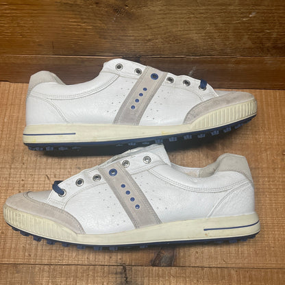 Men’s Ecco Street Premier Cleat-less Golf Shoe 45EU •White/Blue• Leather