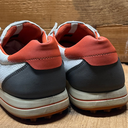 Men’s Ecco  Premier Cleat-less Golf Shoe 45EU •White/ Grey/Fanta• Hydromax  Leather