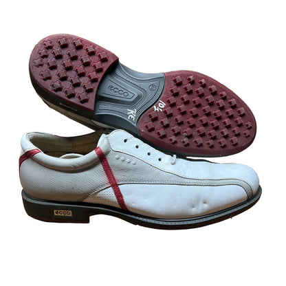 Men’s Ecco Cleat-less Golf Shoe 44EU •Whit/Grey/Black • Hydromax Leather