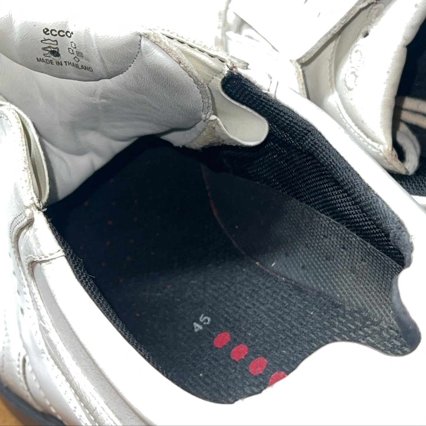 Men’s Ecco Biom Cleated Golf Shoe  43EU •White/Grey• Hydromax Yak Leather