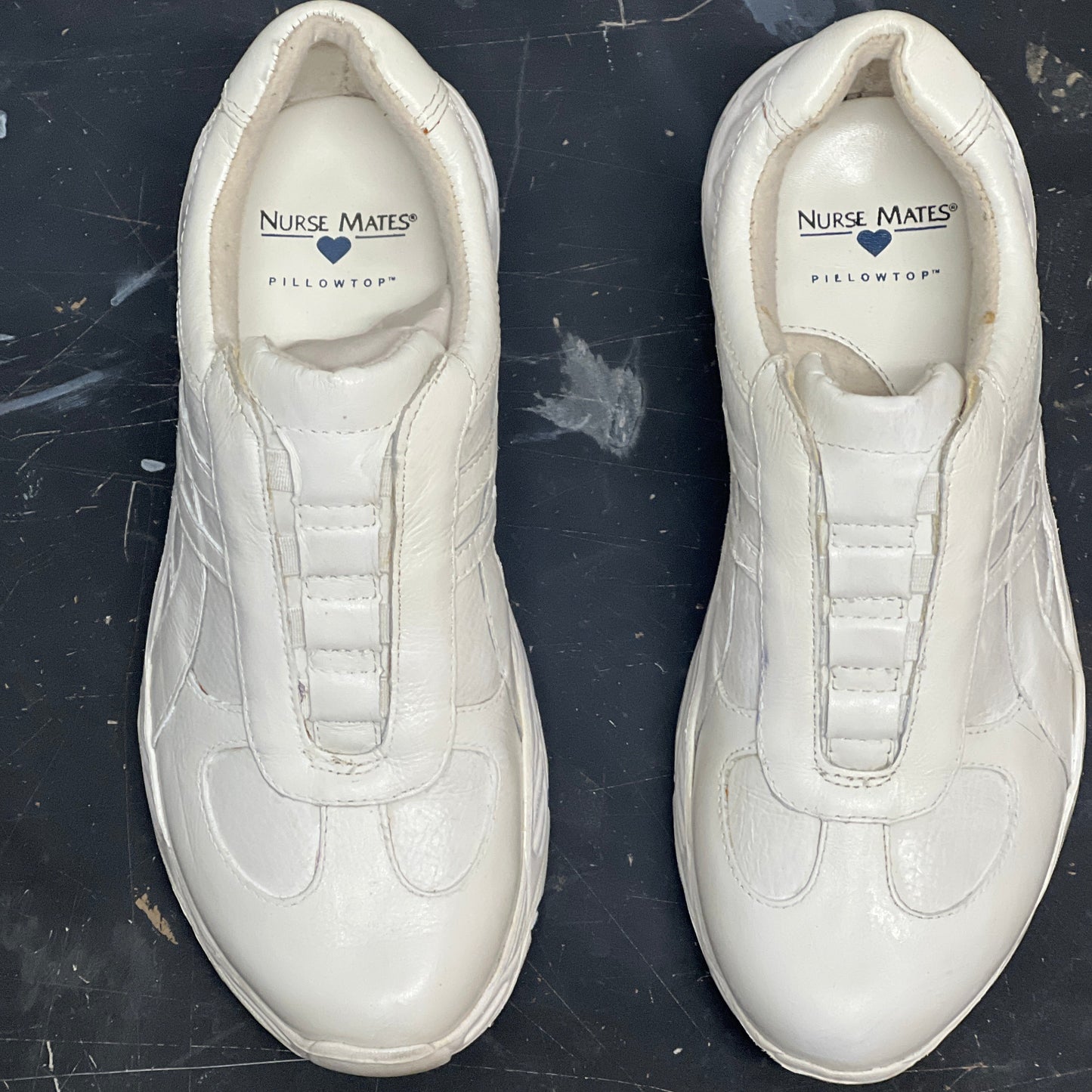 Women’s Nurse Mates Quantum Pillow Top slip on 7M White Leather