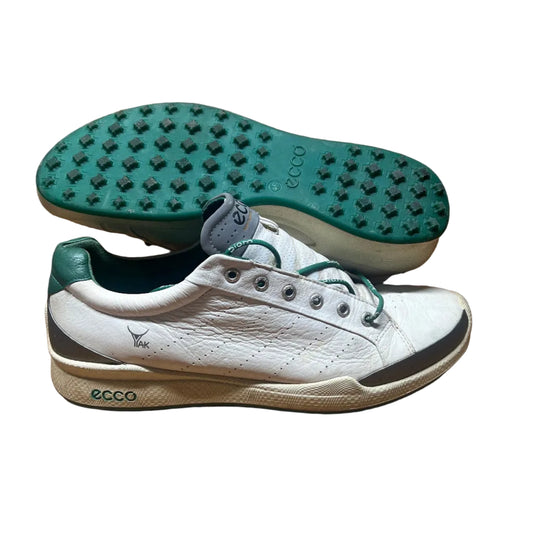Men’s Ecco  Biom Cleat-less Golf Shoe 46EU •White/Green• Hydromax  Yak Leather