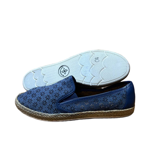 COMFORTIVA Women's •Sifton• Slip-on Espadrille 10M Navy Nubuck Leather