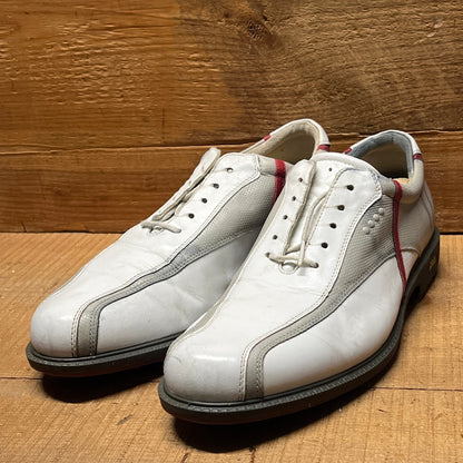 Men’s Ecco Cleat-less Golf Shoe 44EU •Whit/Grey/Black • Hydromax Leather