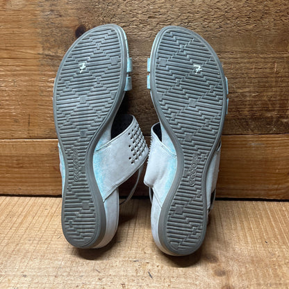 Women's Ecco  Low wedge Sling-back Sandal 38 Taupe Grey Nubuck Leather