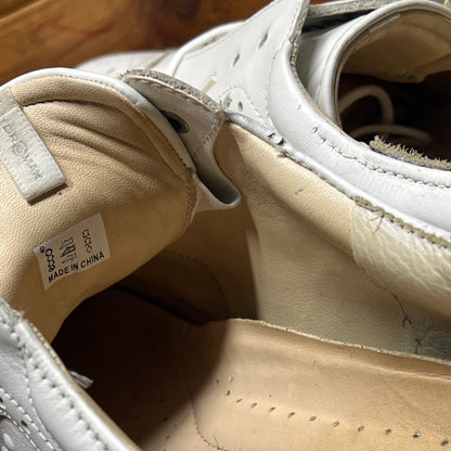 Men’s Ecco Wingtip Cleat-less Golf Shoe 46EU • White Hydromax Leather