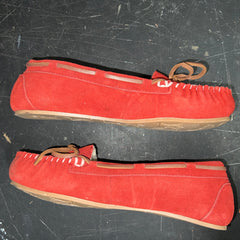 Women's Tamarac by Slippers International •Molly• Red Suede Leather Fleece-lined Moccasin 7M