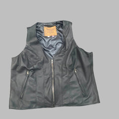 George Dyer Leather Women's Leather Zipper Vest #79