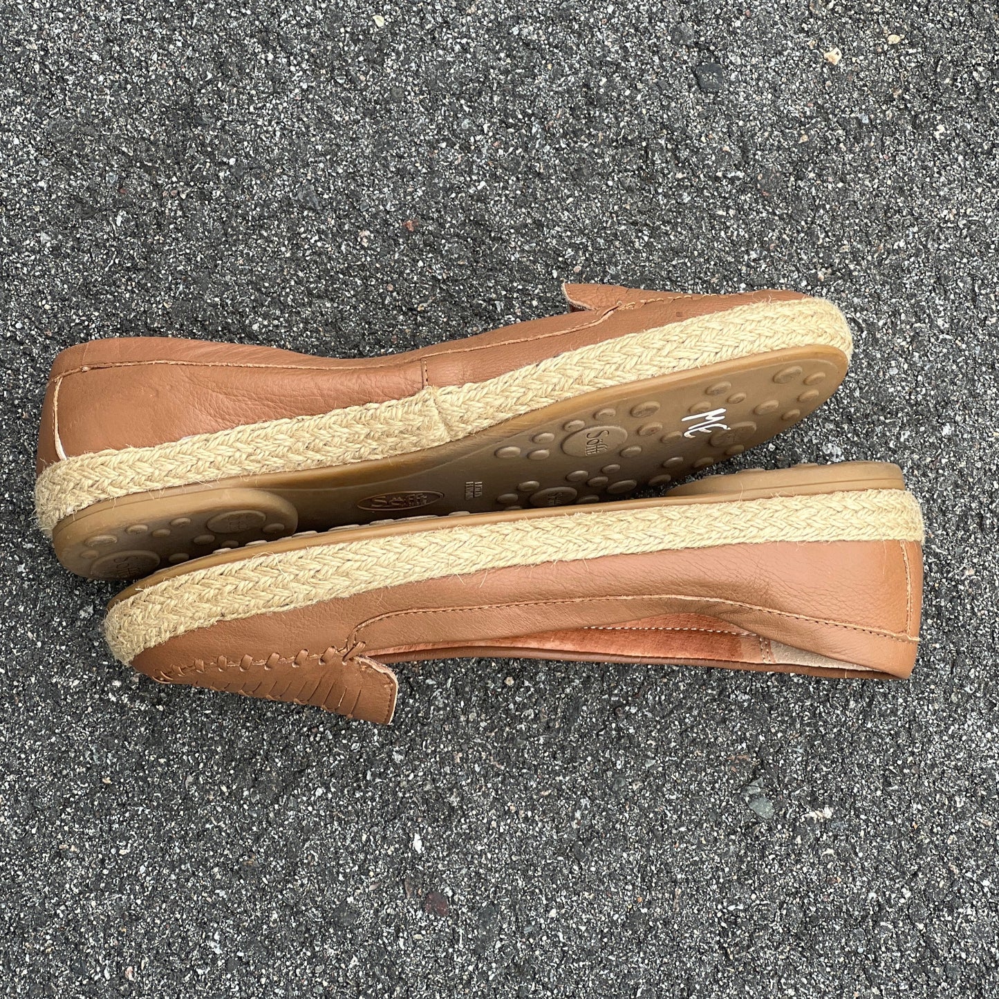 Woman’s  Sofft Malila Jute Wrapped Slip-on Moc 9.5M Tan Leather