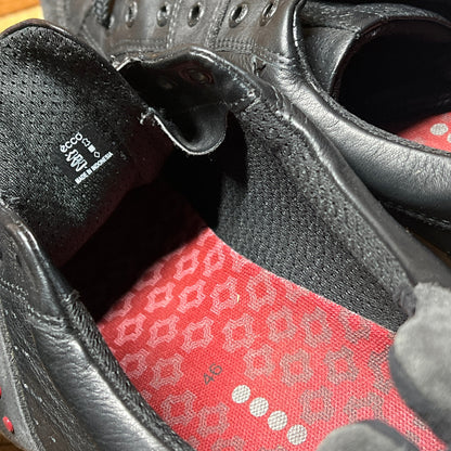Men’s Ecco Street Premier Cleat-less Golf Shoe 46EU • Black/Red • Leather