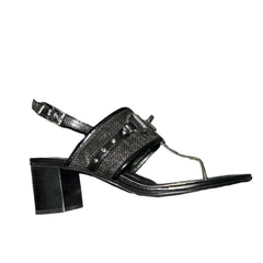 ELLEN TRACY Women's •Candela• Block-Heel Sandal 9M Black Raffia