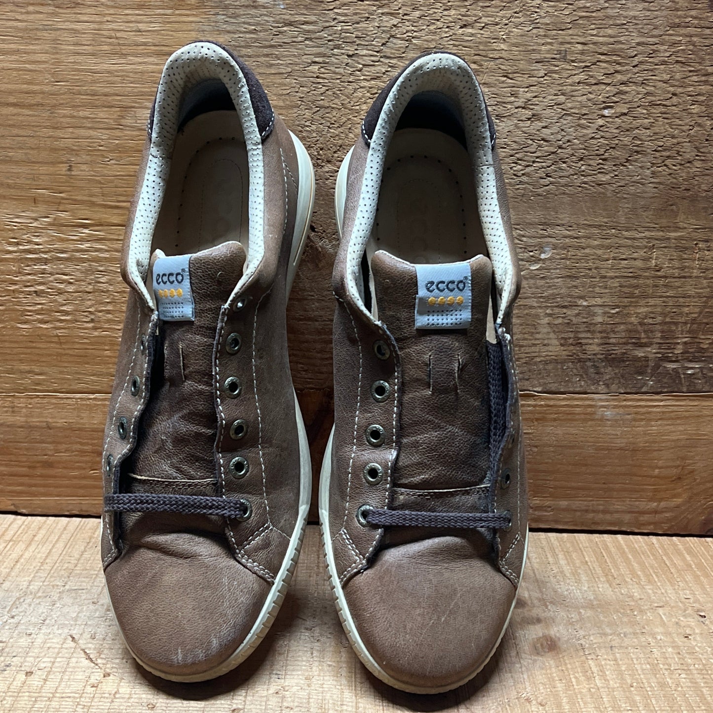 Men’s Ecco Street Premier Cleat-less Golf Shoe 44EU • taupe • Leather