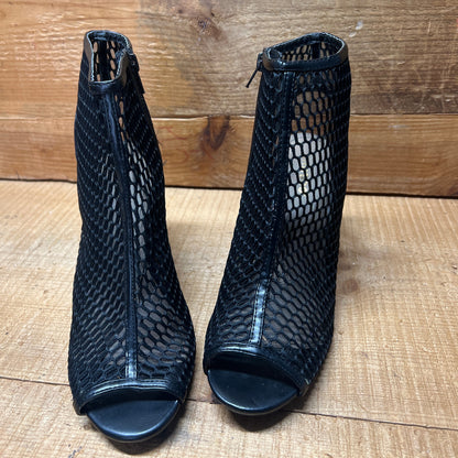 Women's Bamboo  •Abbatha-01• High-heeled Mesh covered Sandal 8.5M Black Mesh
