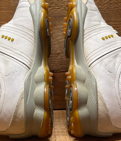 Men’s Ecco Biom Cleated Golf Shoe  44EU •White/Grey/Citron• Hydromax Yak Leather