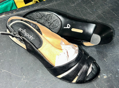 Softspots Women's •Neima•  Sling-back Heel 9M  Black Leather