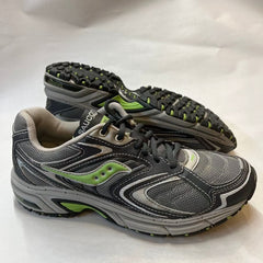 Womens Saucony Ridge Tr-Original Trail Running Shoe - Gray/Green- Size 8.5M Preowned Athletic