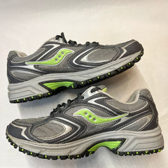 Womens Saucony Ridge Tr-Original Trail Running Shoe - Gray/Green- Size 9M Preowned Athletic