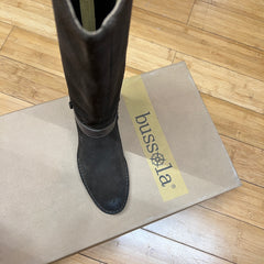 Bussola Women's •Sevilla 1543• Elastic Knee-High Boots-Ebony Suede 7.5-8US/EU38