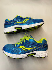 Saucony Womens Grid Cohesion 6 -Blue/Citron- Running Shoe - Size 9.5M Preowned Athletic