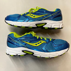 Saucony Womens Grid Cohesion 6 -Blue/Citron- Running Shoe - Size 10M Preowned Athletic