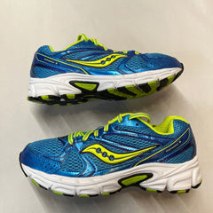 Saucony Womens Grid Cohesion 6 -Blue/Citron- Running Shoe - Size 6.5M Preowned Athletic