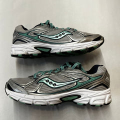 Saucony Womens Grid Cohesion 7 -Silver/Navy/Green- Running Shoe Size 9.5M Preowned Athletic