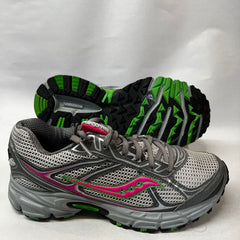 Womens Grid Cohesion Tr7 Trail Running Grey/Green/Fuchsia Size 9M -Preowned Athletic