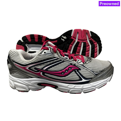 Womens Saucony Cohesion 7 Running Shoe Silver/Pink 9.5 Wide - Preowned Athletic