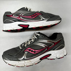 Copy Of Womens Saucony Cohesion 7 Running Shoe Grey/Silver/Pink Size 8.5 Wide - Preowned Athletic