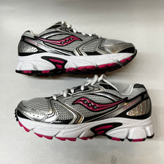 Saucony Cohesion 5 Running Shoe Silver/Black/Pink 6 Wide - Preowned Athletic