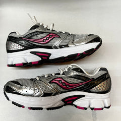 Saucony Cohesion 5 Running Shoe Silver/Black/Pink 6.5 Wide - Preowned Athletic