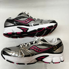 Saucony Cohesion 5 Running Shoe Silver/Black/Pink 7 Wide - Preowned Athletic