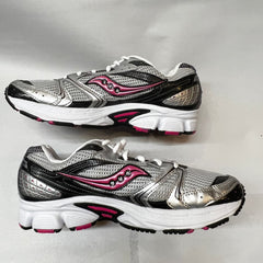 Saucony Cohesion 5 Running Shoe Silver/Black/Pink 9.5 Wide - Preowned Athletic